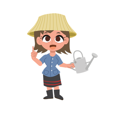 Thai farmer female giving agricultural advice  Illustration
