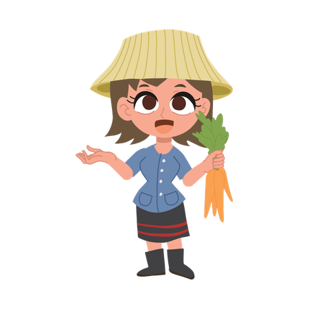 Thai farmer female giving agricultural advice  Illustration