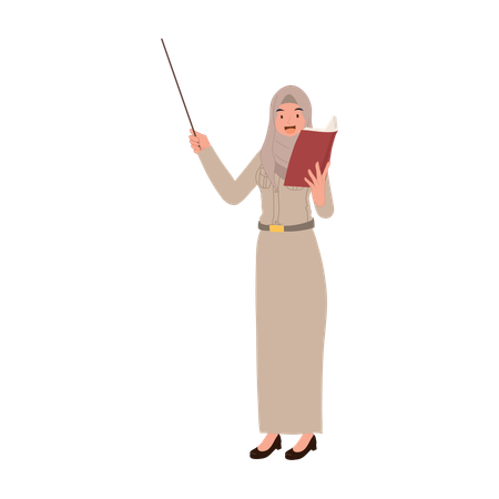 Thai female teacher teaching  Illustration