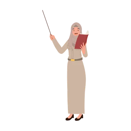 Thai female teacher teaching  Illustration