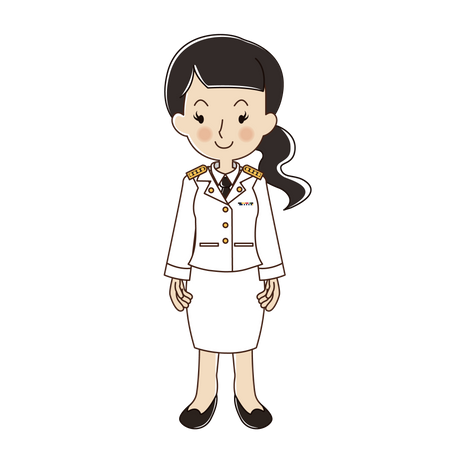 Thai female with white government officer  Illustration