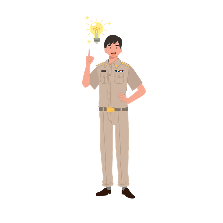 Thai government officer got new idea  Illustration