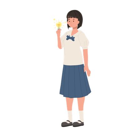 Thai Student with New Idea  Illustration