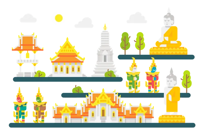 Thai temple  Illustration