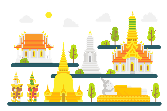 Thai temple  Illustration