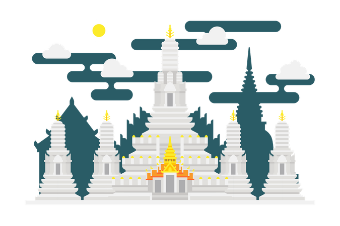 Thai temple  Illustration