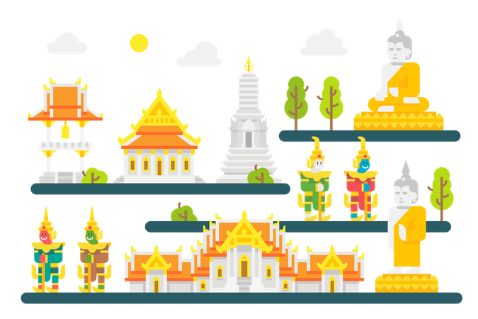 Thai temple  일러스트레이션