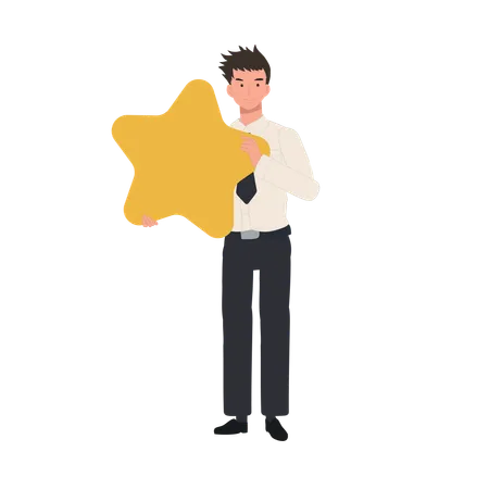 Education And Success Concept Thai University Student Holding Big Star As Bright Future Illustration