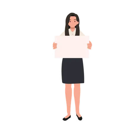 College Announcement Concept Thai University Student In Uniform Is Holding Blank Board Sign Illustration