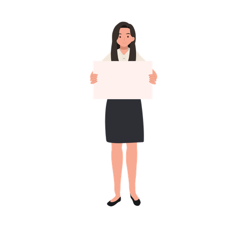 Thai University Student in uniform is Holding Blank Board Sign  Illustration