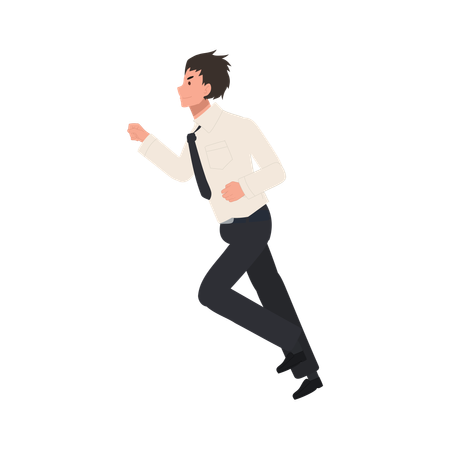 Thai university student in uniform running for Hurrying to Class  Illustration