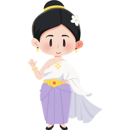 Thailand Chut Thai girl  Illustration