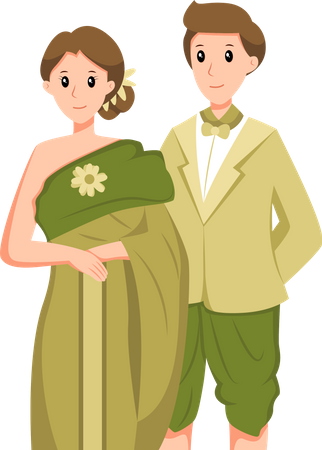 Thailand Wedding Couple  Illustration