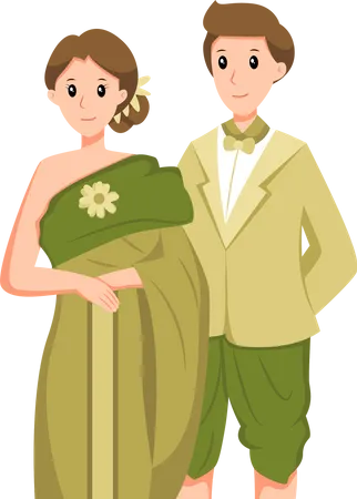 Thailand Wedding Couple  Illustration