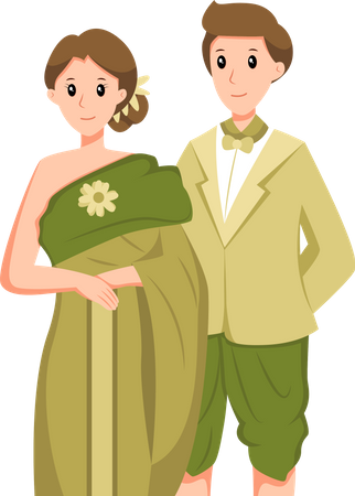 Couple de mariage en Thaïlande  Illustration