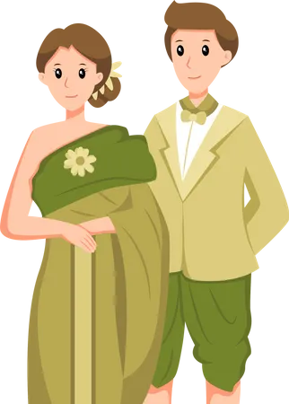Couple de mariage en Thaïlande  Illustration