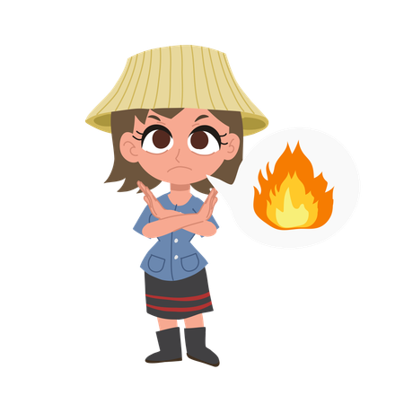 Thailändische Bäuerin sagt: „Kein Verbrennen“  Illustration