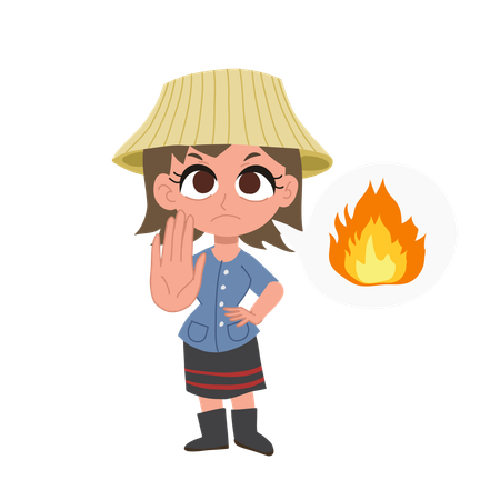 Thailändische Bäuerin sagt „Kein Verbrennen“  Illustration