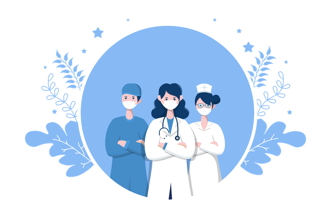 Thank You Doctor and Nurse Illustration