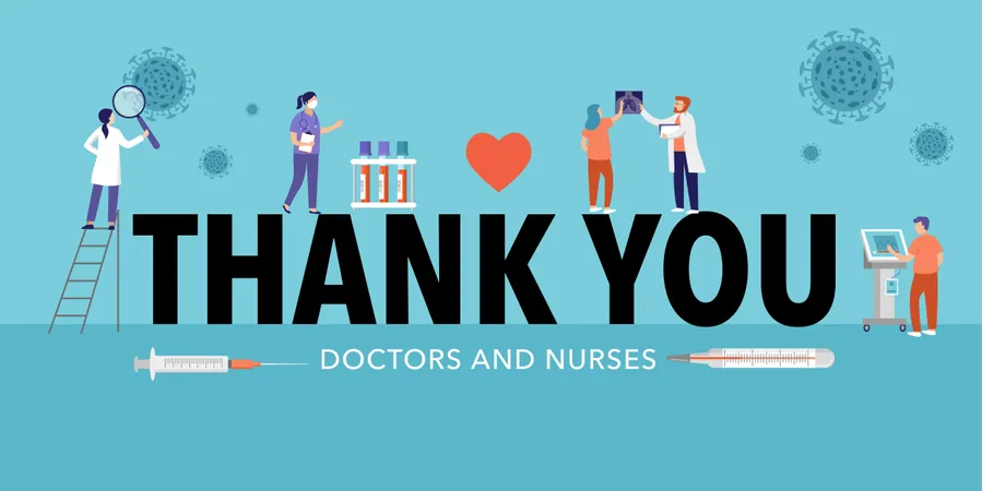 Thank you doctor and nurse  Illustration