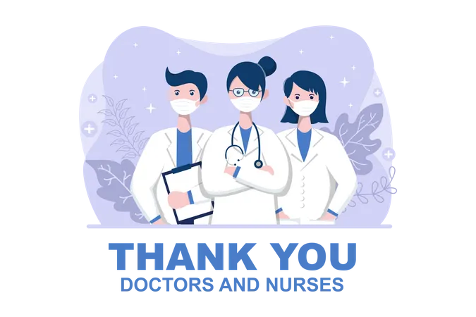 Thank You Doctor and Nurse  Illustration