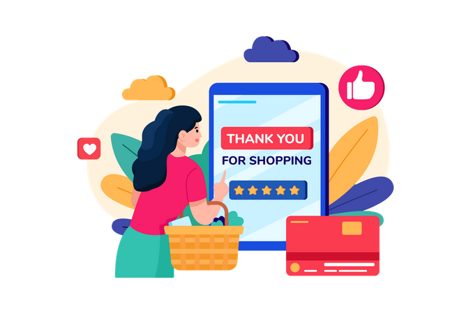 Thank You For Shopping Illustration