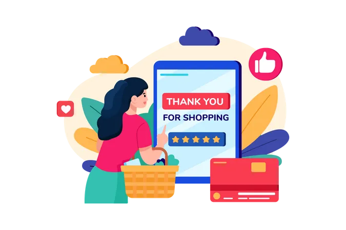 Thank You For Shopping Illustration