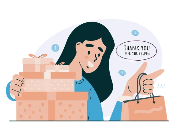 Thank you for shopping  Illustration