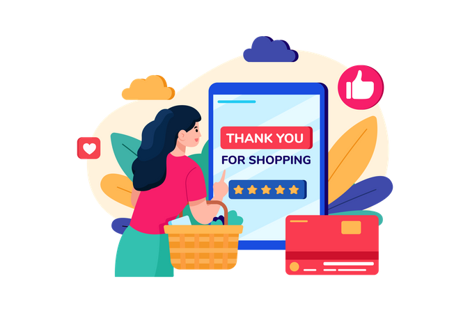 Thank You For Shopping  Illustration