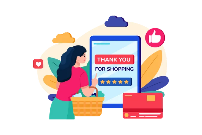 Thank You For Shopping  Illustration