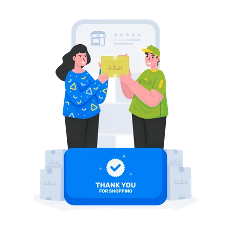 Thank you for shopping with us  Illustration