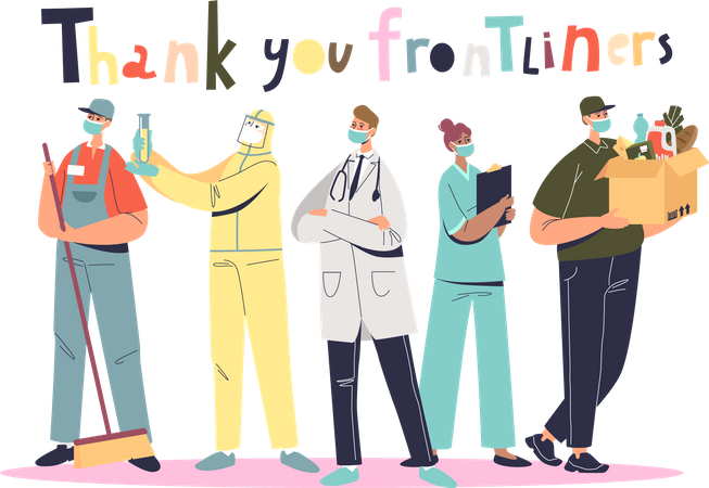 Thank you frontliners Illustration