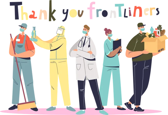 Thank you frontliners Illustration
