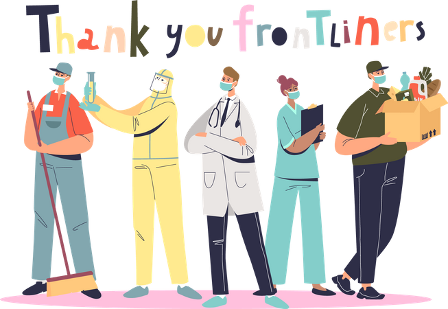 Thank you frontliners  Illustration