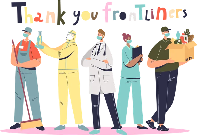 Thank you frontliners  Illustration