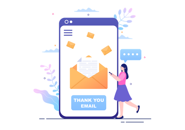 Thank you mailbox in application  Illustration