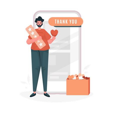 Thank you message feedback  Illustration