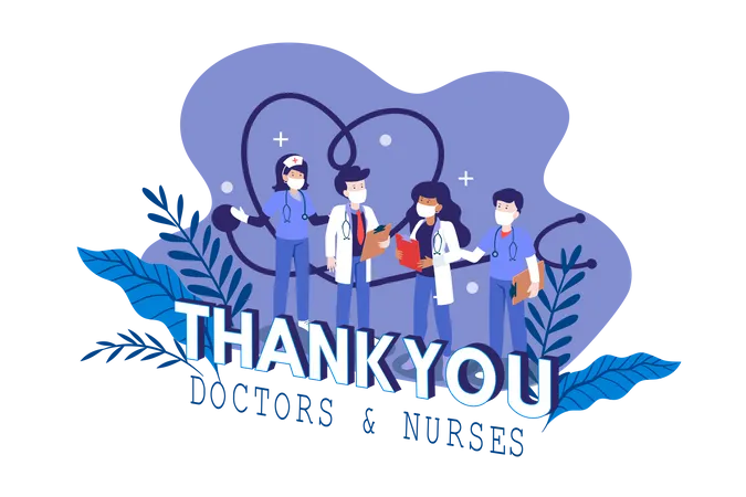 Thank You to Doctors & Nurse  Illustration