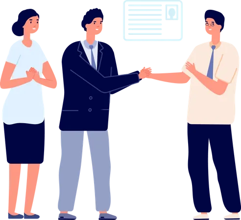 Colleagues Clapping Thankful Business People Man Woman Support Employees Office Enthusiastic Characters Clap In Hands Utter Vector Set Business People Support And Celebration Illustration Illustration