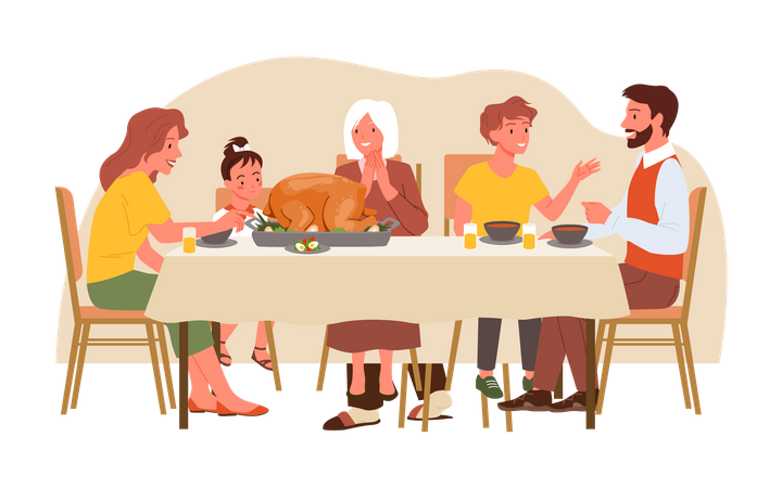 Thanks giving dinner  Illustration