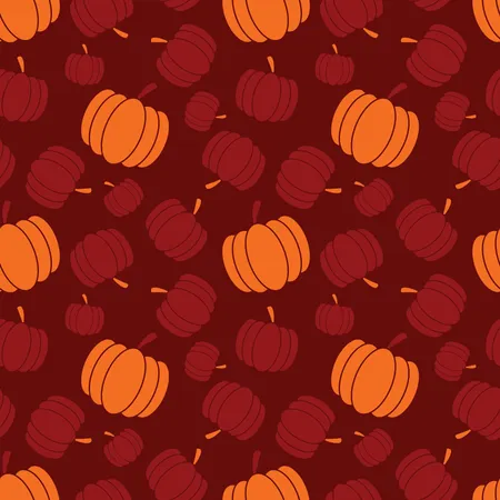 Thanksgiving and autumn seamless pattern with pumpkins, colorful design  Illustration