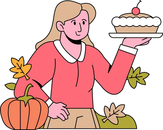 Thanksgiving Cake  Illustration