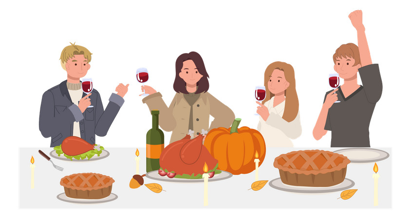 Thanksgiving Celebration  Illustration