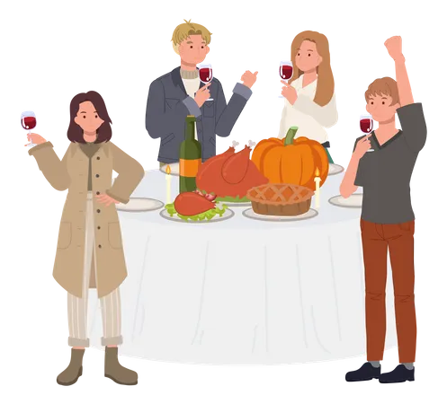 Thanksgiving Celebration  Illustration