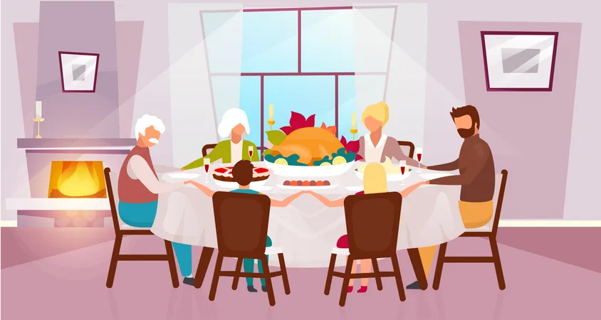 Thanksgiving Celebration  Illustration