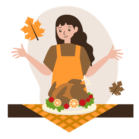 Thanksgiving-Charakter  Illustration