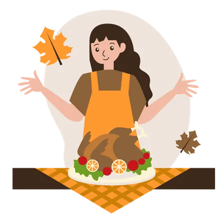 Thanksgiving-Charakter  Illustration