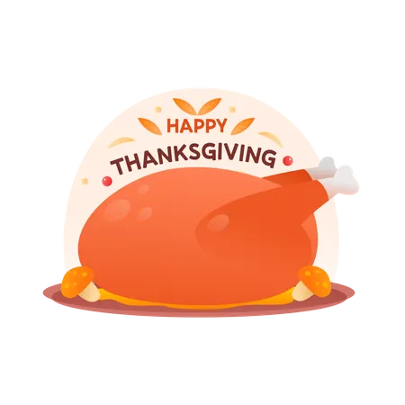 Thanksgiving Cuisiner une dinde  Illustration