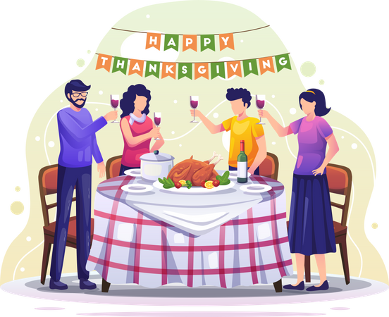 Thanksgiving dinner  Illustration