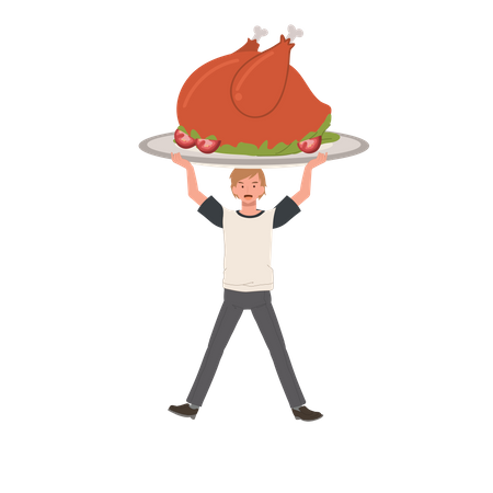Thanksgiving Dinner Celebration  Illustration
